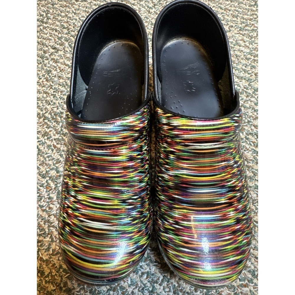 Dansko Womens Pro Multicolor Stripe Clogs‎ Print Size EU 39 / US 8.5 - 9